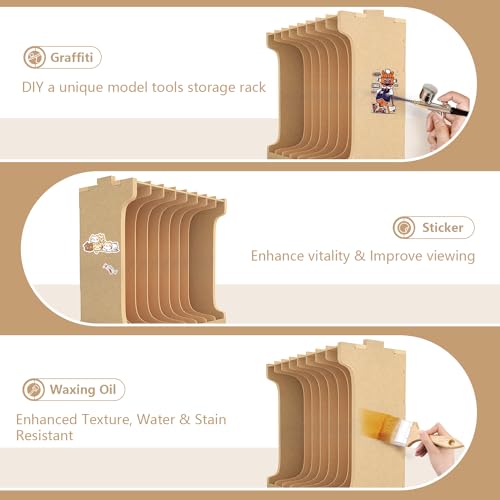 Image of Model Kit Tool Storage Rack, Making Organizer with MDF Material (GK7)