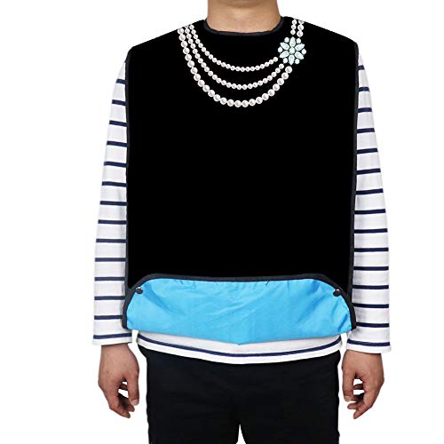 FUSHIDA Adult Bib for Eating Mealtime Clothing Protective Cover with Crumb Catcher Medical Apron Use Printing Fabric Washable Resuable for Elderly Women Men 1910YLL0059Y04