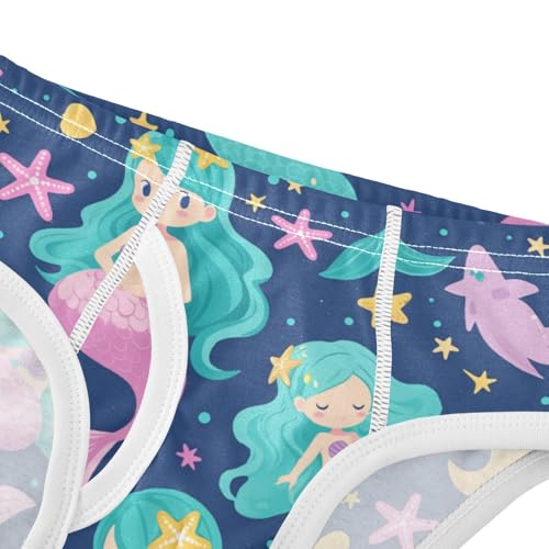 Wusikd Cute Mermaid Boys' Underwear Cotton Stars Boys Briefs Soft Toddler Underwear 2T4