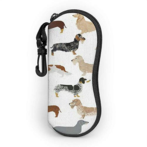 Preisvergleich Produktbild AEMAPE Hund Männer und Frauen Persönlichkeit Mode Langlebig Tragbare Brillenetui Sonnenbrille Brillenetui Reißverschluss Hartschalen-Brillenbox mit Haken-QX9