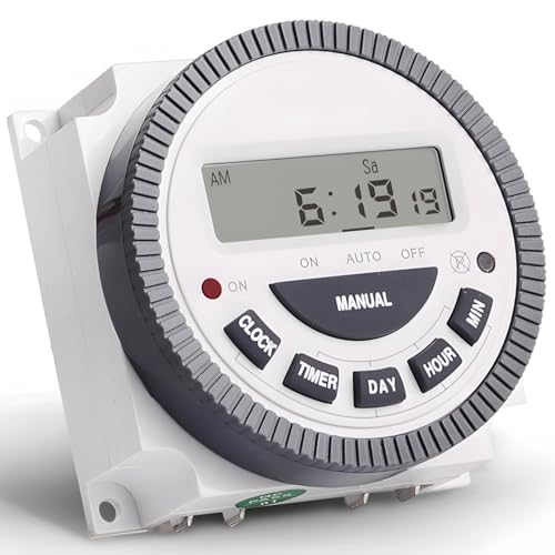 Elektrischer Zeitschaltuhr, 7 Tage programmierbarer digitaler Controller mit LCD, 1No 1Nc Relaisausgang für Poolpumpen, Lichter, Ventilatoren, wöchentliche Zyklusprogrammierung