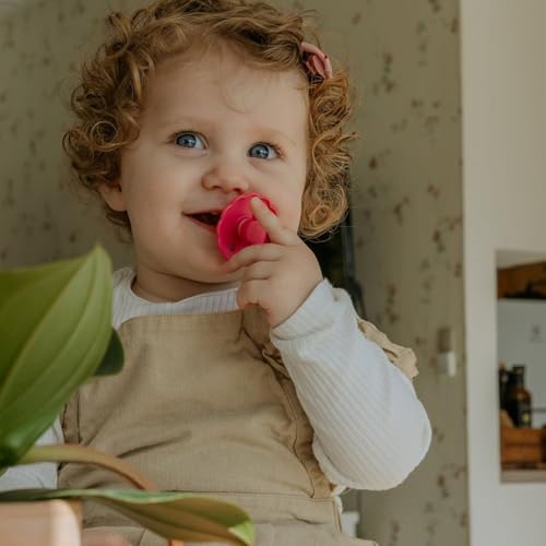 Image of FRIGG Natural Rubber Baby Pacifier 4-Pack Rosy Romance | Made in Denmark | BPA-Free (6-18 Months)