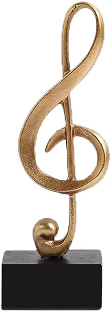 Golden Music Notes Statue Resin Music Note Figurine Musical Decor Sculpture for Home Office