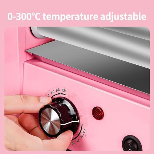 Elektrisk Varmkorvgrill med Ratt och Utdragbar Oljetråg, Orange