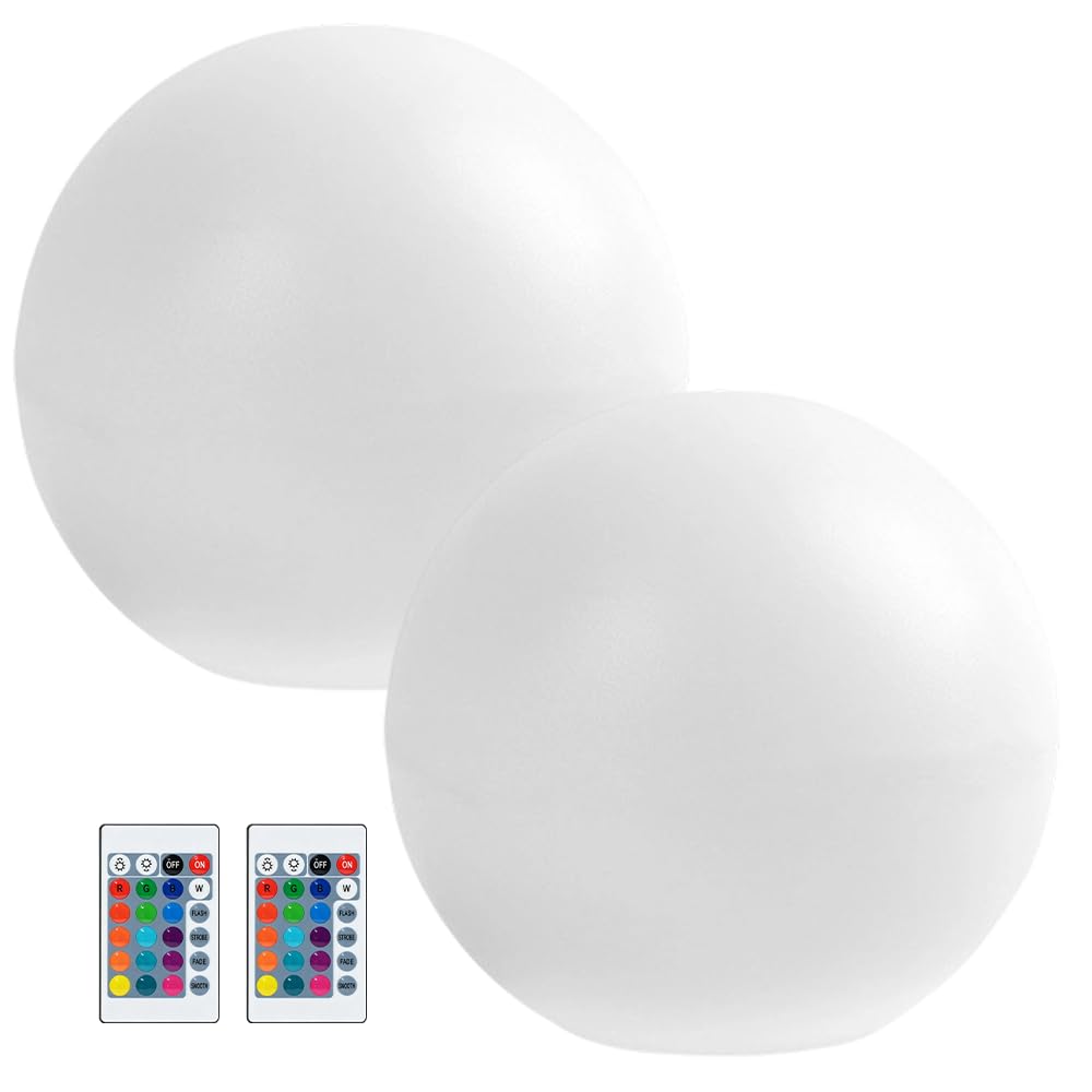 Luces Flotantes Piscina, 2 Piezas Luces Piscina Flotantes, Luce flotantes Inflables con Control Remoto, 16 RGB Bola De Luz Led para piscina, jardín, estanque y fiesta