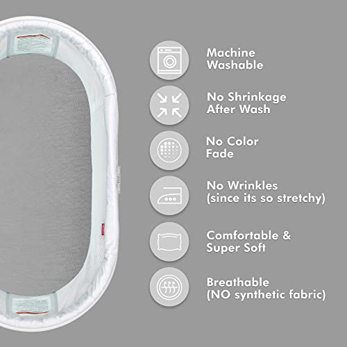 Jersey Knit Bassinet Sheet Set, Suitable For Cradles And Moses Baskets, Fitted Stretch, Fits Most Mattresses And Pads, Soft Material, For Boys And Girls, 30" X 16" X 2", Grey, 2 Pack #TOP1