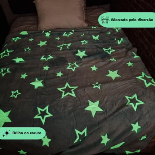Manta Infantil De Microfibra Solteiro Que Brilha No Escuro estrelas