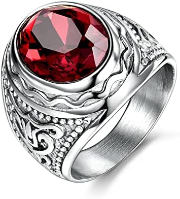 MASOP Retro Gothic Cool Male Rings Stainless Steel Engraved Silver Color Fashion Party Jewelry Size 8-12 image 5