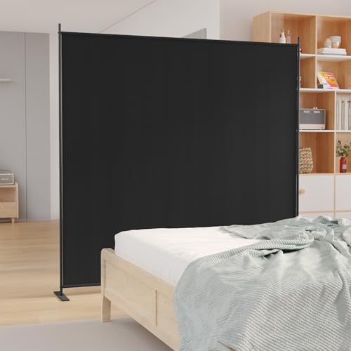 Image of C-Hopetree 1 Panel Room Divider, 6 Ft Tall Indoor Folding Privacy Screen, Portable Partition Separator, Freestanding Separation Temporary Wall for Office, Bedroom, 71 inch W X 71 inch H, Black