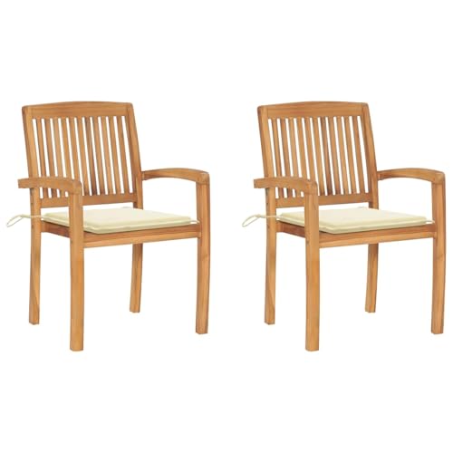 Chaise de jardin teck empilable pour gagner de la place sur le balcon - 2