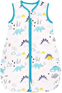 Baby Winter Sleeping Bag, Dinosaur Soft Cotton Summer Sleep Bag with Zipper for Baby Boy Under 6 Months, 0.5 Tog