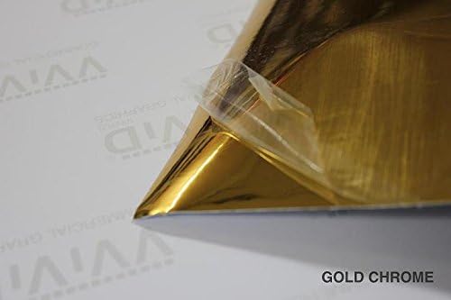 Miniatura 3 de Vinilo espejado cromado, dorado, para auto, calcomanía autoadhesiva, Dorado