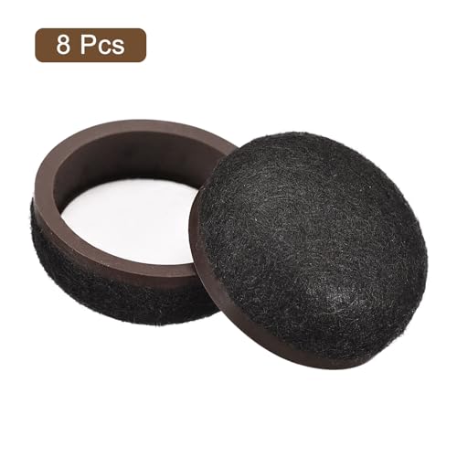 uxcell Furniture Sliders, 8Pcs 1 1/4" - Formed Felt Round Sliding Pads, Chair Glides for Carpeted Tile Vinyl Hardwood Floors (Black) - Image 3