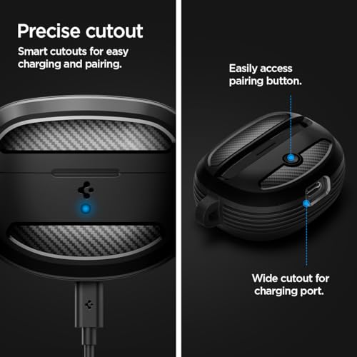 Spigen Rugged Armor Designed for Bose Ultra Open Earbuds (2024) Protective Case with Carabiner - Matte Black by Spigen - Used condition - Image 7