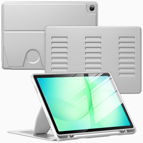 VIKESI Case for Samsung Galaxy Tab A11+ Plus 11 inch 2026 Model (SM-X230/X236),Multiple Angles Stand Cover,Soft Back,Pencil Holder,and Auto Sleep/Wake,Gray