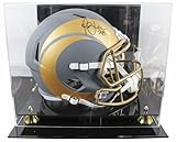 Rams Marshall Faulk Signed Slate Full Size Speed Rep Helmet w/Case BAS Witness - Autographed NFL Helmets