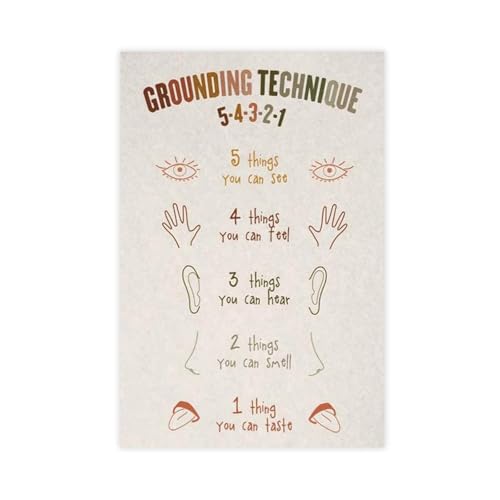 Poster Grounding Techniques et méthodes apaisantes pour l'anxiété