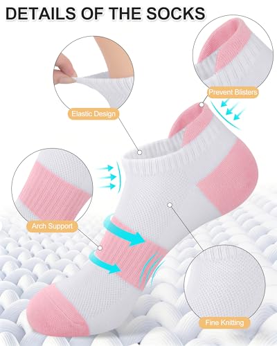 Image of 6 Pairs Ankle Socks for Women - Lightweight Low Cut No Show Casual Cotton Socks Breathable