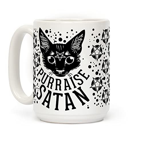 LookHUMAN Cat Coffee Mug - Funny Coffee Mugs Adult Humor, Double-Sided Print Ceramic Coffee Cups as Cat Themed Gifts for Women & Men, Dishwasher Safe Novelty Coffee Mugs for Women & Men, 15oz