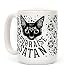 LookHUMAN Purraise Satan White 15 Ounce Ceramic Coffee Mug
