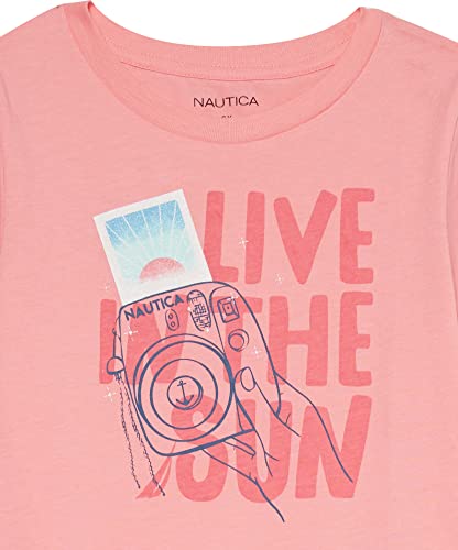 Image of Nautica Girls Short Sleeve T-Shirt with Fun Graphic Design, Cotton Tee with Tagless Interior