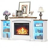 HOOBRO Electric Fireplace with Mantel, Fireplace TV Stand...