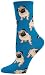 Socksmith Womens Pug Socks, Blue, One Size Fits Most