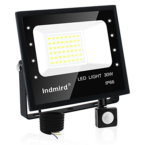LED Flood Lights Outdoor, 30W 3000LM Motion Sensor Floodlights 6500K Daylight White Security Lights IP66 Waterproof Led Spot Light Led Work Light for Yard,Garage,Garden,Parking Lot, Park,Playground