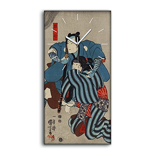 Horloge sur Toile Asiatique 30x60cm Silencieuse pour Salon Zen - 2