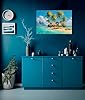 Artley Prints - Polynesian Island with Tropical Tree and Ocean Canvas Wall Art Prints Home Decor Living Room Bedroom Hallway Pictures Extra Large 101 x 76cm (40 x 30 inches) #5