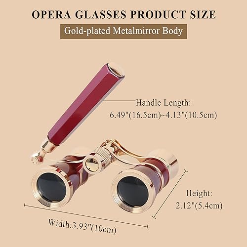Binoculares Aroncent Opera Glasses 3x25 con Mango Compactos miniatura 3