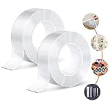 Doppelseitiges Klebeband Extra Stark 10M Magisch Nano Doppelseitige Klebebänder Transparent Ablösbar Klebestreifen Doppelseitig Spurloses Waschbares Klebeband für Teppich Fotorahmen Küche