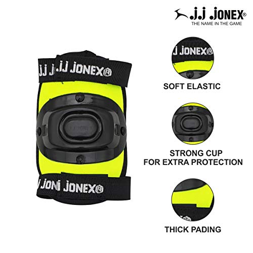 Image of JJ JONEX Protective Set Skating and Cycling for Age 4 to 7 Years Skating Guard Combo (Small, Black /Green) (MYC)