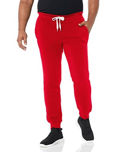 Southpole Fleece Joggers for Men with Pockets, Red, M
