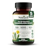 Water Retention Tablets – Dandelion Root Capsules 5000mg – 150 Capsules - 5 Month Supply – High Strength Vegan Supplement for Bloating & Fluid Balance