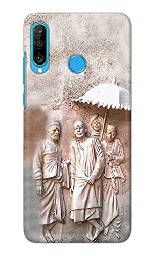 Image of Printed Hard Back Cover Case for Huawei P30 Lite | Huawei Nova 4e Back Cover (Sai Baba) -1803