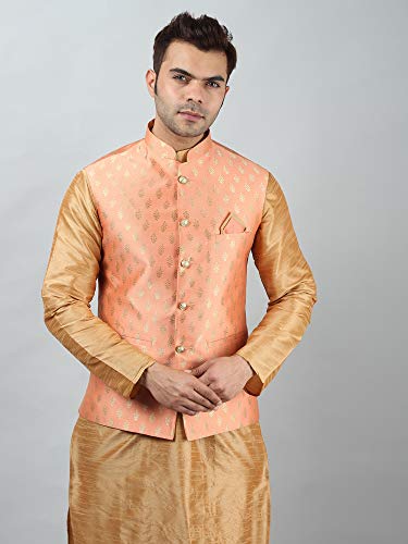 Image of Uri and MacKenzie Men's Silk Blend Kurta Pajama with Designer Ethnic Nehru Jacket /Modi Jacket
