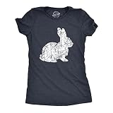 Womens Easter Rabbit T-Shirt – Funny Spring Graphic Tee – Cute Bunny Silhouette Design – Soft Cotton Casual Shirt – Easter Gift for Animal Lovers and Holiday Outfit - Navy S