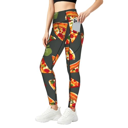 Leggings de pizza para mujer con top a juego para entrenamiento diario