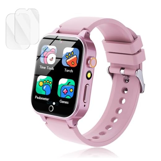 Luyiilo Kids Games Watch, with 26 Puzzle Games, Touch Screen, HD Camera, Alarm Clock, Toys for Ages 4-12 Years Old.Birthday Gift for Boys Girls (Pink)