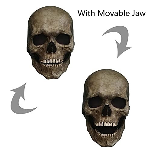FUFRE Halloween Mask Full Head Skull Mask, Realistic with Movable Jaw, 3D Adult Latex Mask Skeleton Masks for Halloween Party Carnival Cosplay Costumes Props FUFRE Halloween Mask Full Head Skull Mask, Realistic with Movable Jaw, 3D Adult Latex Mask Skeleton Masks for Halloween Party Carnival Cosplay Costumes Props