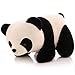HAKAESR Plüschtiere Gefüllte Tiere Riesige Panda Puppe Puppe Panda Kissen Puppe Plüschtier für Baby Plüschspielzeug (Color : Black, Size : 50cm)