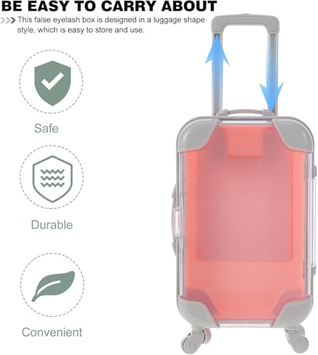 Image of Kids Transparent Toy Suitcase with Wheels & Handle - Mini Travel Luggage Trolley for Lashes and Candy Doll Travel Set