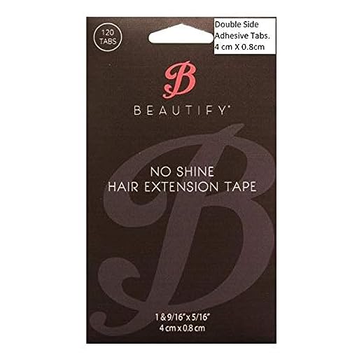 Beautify No Shine Hair Extension Tape Tabs - Double Sided Replacement Tape for Hair Extensions, 120 Tabs per Pack - Shine-Free Hold