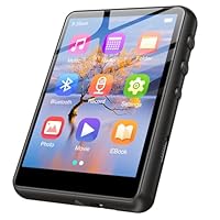 128GB MP3 Player with Bluetooth 5.4, 2.4 inch Full Touchscreen Portable Music Player HiFi Lossless Digital Audio Player with Speaker, FM Radio, E-Book, Earphones Included
