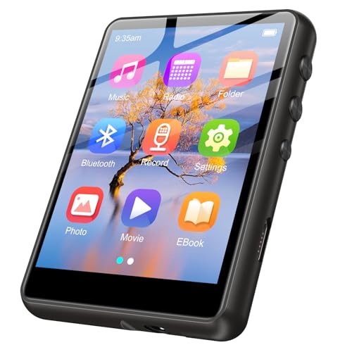 128GB MP3 Player - Music Player with Bluetooth 5.4, 2.4' Portable HiFi MP3 Player with FM Radio, HD Speaker, E-Book,Voice Recorder, Walkman Digital Music Player Earphones Included