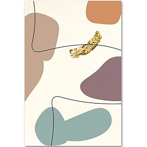 Impression d'art mural haut de gamme en toile triptyque abstrait lignes d'or
