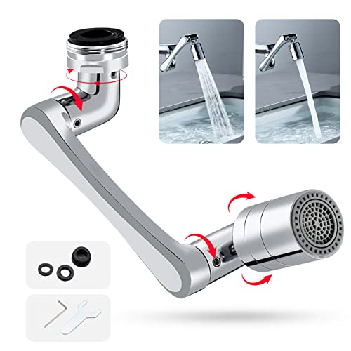 ZEYXINH Aireador de Grifo, 1440° Grifo de Extensión Multifuncional Giratorio, 2 modos Ajustable Rociador Filtro, Boquilla Rosca 20/22/24mm, Grifo Universal Anti-Salpicadura Extensión para Cocina Baño Cover