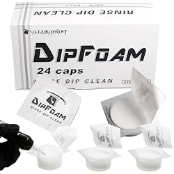 Dip Foam - CINRA 24Pcs Dip Caps Dip Foam Rinse Caps Cups Cleaning Tip Rinse Dip Clean for Dip Foam Cleaning Cap Clean Supplies