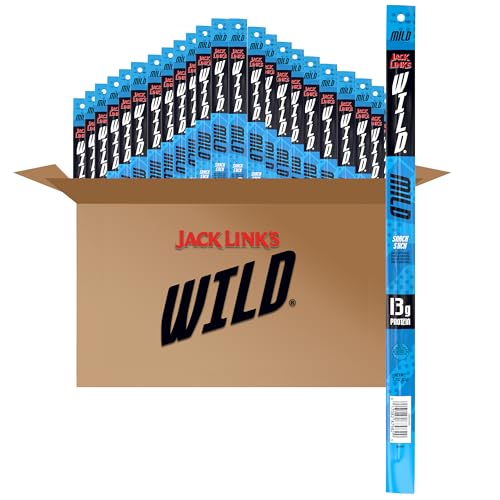 Jack Link's Wild Beef Sticks, Mild – Protein Snack, Meat Stick with 14g of Protein, 2.2 oz. (Pack of 24)
